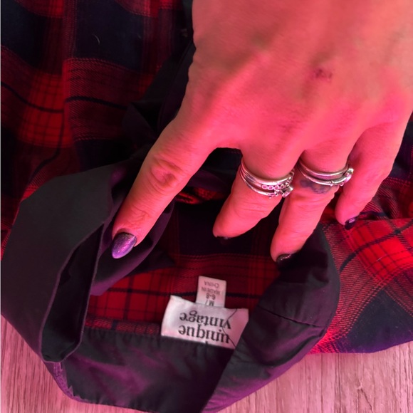 Unique Vintage Red and Black Plaid Midi Dress - Picture 8 of 13